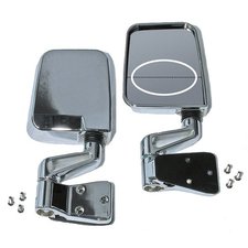 Topcn Pair Manual Side View Mirrors For Jeep Wrangler Truck 87-02 – LH+RH, Towing Style, Black ABS