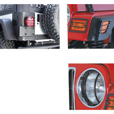 Rugged Ridge 12495.02 8 Piece Euro Light Guard Kit in Black for 97-06 Jeep Wrangler TJ & Unlimited TJ