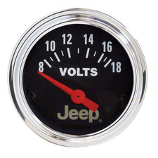 Auto Meter 880242 Jeep Logo 2 1/16" Diameter Electrical Voltmeter Gauge (8- 18 Volts)