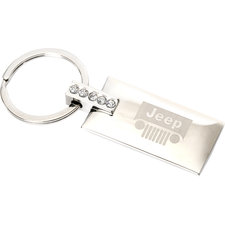 Automotive Gold KC9121JEEG Jeweled Jeep Grille Logo Keychain 