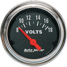Auto Meter 2592 2 1/16" Diameter Electrical Voltmeter Gauge (8- 18 Volts)