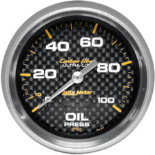Auto Meter 4727 Carbon Fiber Series 2 1/16" Electronic Oil Pressure Gauge