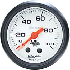 Auto Meter 5727 Phantom Series 2 1/16" Diameter Electrical Oil Pressure Gauge 0-100 PSI