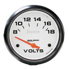 Auto Meter 5791 Phantom Series 2 1/16" Diameter Electrical Voltmeter 8-18 Volts