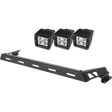 Rugged Ridge Hood Mount Light Bar Kit with Cube LED Lights for 07-18 Jeep Wrangler JK