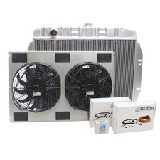Griffin Radiator & Thermal Products CU-70302 Offroad Series Short Core Aluminum Radiator Combo Unit for 73-86 Jeep CJ's With GM V8 and Automatic Transmission