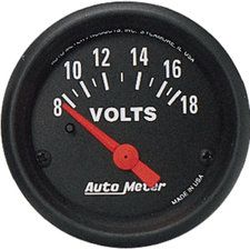 Auto Meter 2645 AUT Black Faced Electrical 2-1/16" Volt Meter Gauge