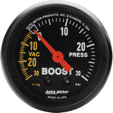 Auto Meter 2614 AUT Black Faced Mechanical 2-1/16" Boost Gauge