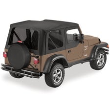 Bestop 79139-01 Black Sailcloth Replace-A-Top Soft Top with Tinted Windows; no Door Skins Included for 1997-2002 Wrangler TJ