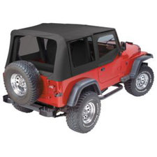 Just Jeeps BESTOP Fabric Replacement Upper Door Skins In Black Denim For 1988-95