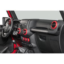 MOEBULB Interior Air Conditioning Vent Cover Trim Accents for Jeep Wrangler JK JKU Unlimited 2007-2017 4pcs, Red