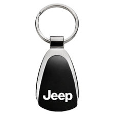 Automotive Gold Teardrop Jeep Logo Keychain 