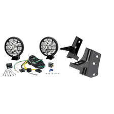 KC HiLiTES 5" Apollo Driving Lights with Windshield Mount Brackets for 97-06 Jeep Wrangler TJ & Unlimited