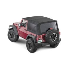 QuadraTop Complete Soft Top in Black Twill for 07-18 Jeep Wrangler JK 2-Door