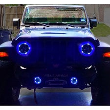 Quake LED QTE915 RGB Halo 9" LED Headlights and Fog Lights for 18-22 Jeep Wrangler JL & Gladiator JT