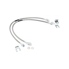 Rough Country 89702 Front Stainless Steel Brake Lines for 84-06 Jeep Wrangler YJ, TJ, & Cherokee XJ