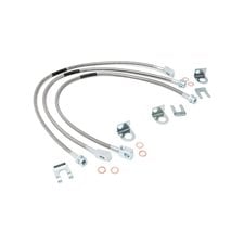 Rough Country 89715 Front & Rear Stainless Steel Brake Lines for 84-06 Jeep Wrangler YJ, TJ, & Cherokee XJ
