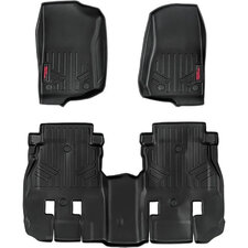 Rough Country M-60112 Front & Rear Heavy Duty Fitted Floor Mats for 18-25 Jeep Wrangler JL Unlimited