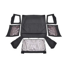 Rough Country RC84050.35 Replacement Soft Top in Black Denim with Upper Doors for 88-95 Jeep Wrangler YJ