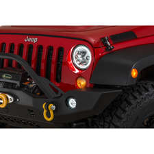 LED Headlight Pair J.W. Speaker Black 8700 Evolution II J2 Series second  generation Dual Burn with Daytime Running Lights Jeep Wrangler JK year  07-18