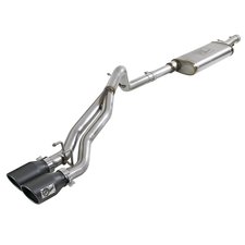 aFe Power Rebel Series 2.5" Dual Exit Center Cat-Back Exhaust in Stainless Steel for 07-18 Jeep Wrangler JK Unlimited 4 Door