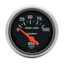 Auto Meter 3327 2-1/16" Oil Pressure, 0-100 PSI, Sport-Comp 
