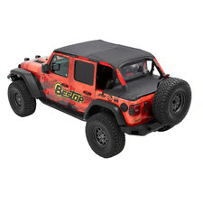 Bestop Header Extended Safari Bikini Top for 18-25 Jeep Wrangler JL Unlimited 4-Door