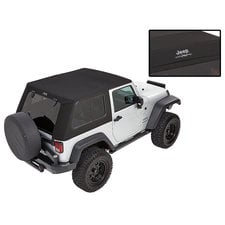 Bestop Jeep Logo Trektop Pro Soft Top in Black Twill for 07-18 Jeep Wrangler JK 2-Door