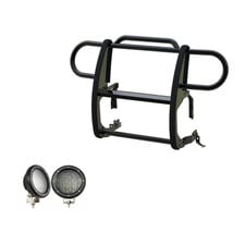 Black Horse Off Road 17JPJLMA-PLFB Grille Guard with 5.3" Round LED Lights for 18-24 Jeep Wrangler JL & Gladiator JT