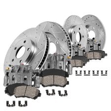 Callahan Brakes Brake Kit with Drilled & Slotted Brake Rotors, Ceramic Brake Pads & Calipers for 07-18 Jeep Wrangler JK