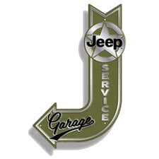 Jeep Merchandise SIGN-J-JarrowServGar Jeep Service Garage J-Arrow Sign