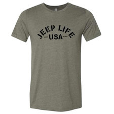 Jeep Merchandise Men's Jeep Life USA T-Shirt in Heather Military Green