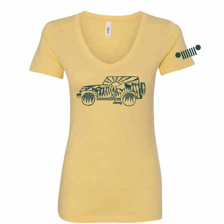 Jeep Clothing Womens American Icon Tee Shirt in Dark Heather | Quadratec