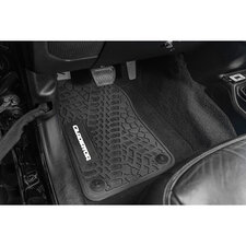 FlexTread Tire Tread/Scorched Earth Scene Front & Rear Floor Liners with GLADIATOR Logo for 20-24 Jeep Gladiator JT