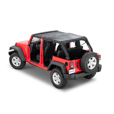 MasterTop Mesh Bimini Plus Top with Integrated Grab Handles for 07-18 Jeep Wrangler JK Unlimited