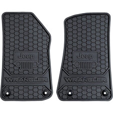 Plasticolor 001805R01 Front Jeep Logo Floor Mats for 18-23 Jeep Wrangler JL