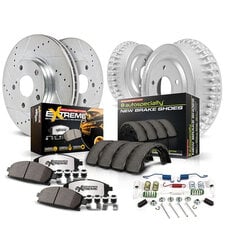 PowerStop K15073DK-36 Front & Rear Z36 Extreme Performance Truck & Tow Brake Kit for 91-99 Jeep Wrangler YJ, TJ, and Cherokee XJ with 9" Rear Brakes