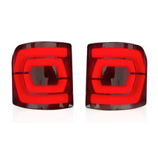 Race Sport Lighting RSJTTLC Flush Mount Double-C Style Plug N Play LED Tail Lights with Smoked Lens for 20-25 Jeep Gladiator JT