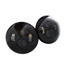 Race Sport Lighting Blacked Out Face 7in LED Projector Conversion Kit (4x10W) for 76-18 Jeep CJ-7, Wrangler TJ & JK