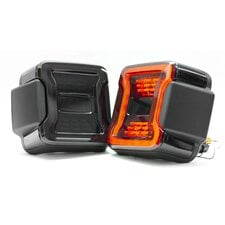 Race Sport Lighting RS0106JL Premium Smoked LED Tail Lights for 18-25 Jeep Wrangler JL