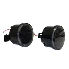 Race Sport Lighting JJKDRLH Turn Signal Amber LED Light Kit with White DRL Halo for 07-18 Jeep Wrangler JK