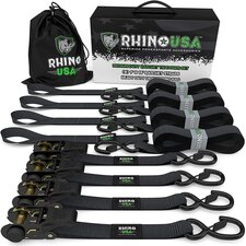 Rhino USA Medium Duty 1" x 15' Ratchet Tie-Down Set