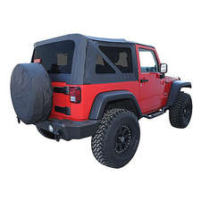 Crown Automotive RT10535T Replacement Soft Top in Black Diamond with Tinted Windows for 07-09 Jeep Wrangler JK 2 Door