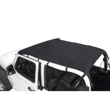 Rugged Ridge 13593.35 Savannah Brief Top in Black Diamond Sailcloth for 18-21 Jeep Wrangler JL 2-Door
