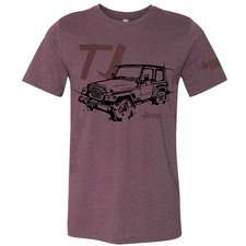 Jeep Merchandise Mens Jeep TJ LDD Series T-Shirt in Burgundy