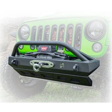 Turn Offroad JPFB-04 Front Stubby Bumper with Skid Plate for 07-26 Jeep Wrangler JK, JL & Gladiator JT