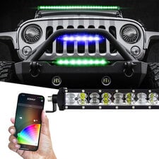 XKGLOW Multi-Color RGBW LED Light Bars with XKchrome Smartphone App for 07-25 Jeep Wrangler JK, JL & Gladiator JT