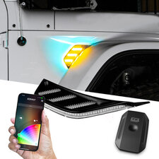 XKGLOW RGB & Amber Fender Vent Light for 07-25 Jeep Wrangler JK, JL & Gladiator JT