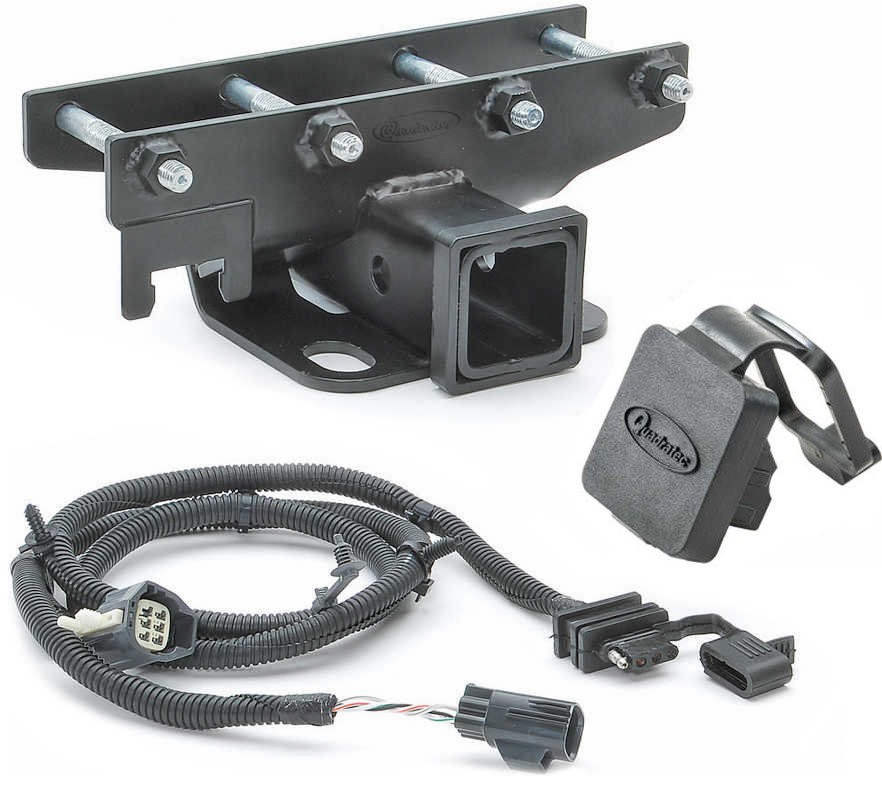 Quadratec 12015 1020 Premium 2 Hitch with Wiring Kit & Quadratec Logo Plug  for 07-18 Jeep Wrangler JK