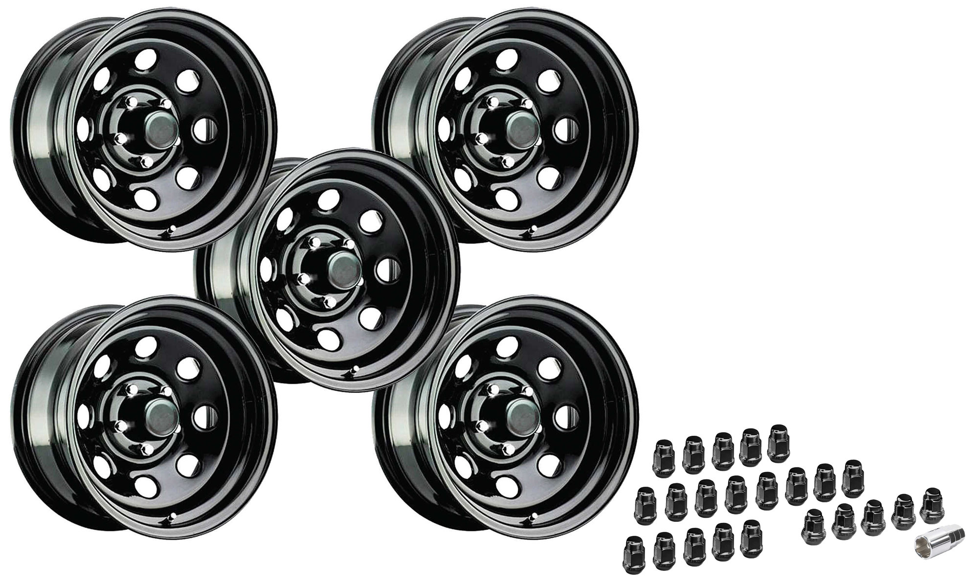 Pro Comp Soft 8 Series 97 1Piece Gloss Black Steel Qty 5 with